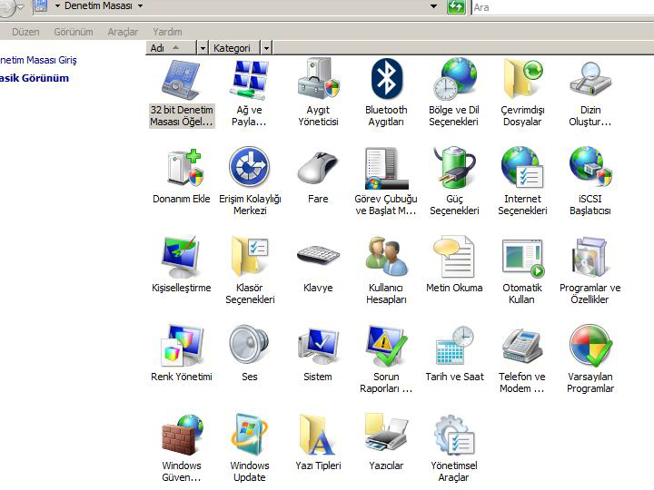 bilgisayarinizi yonetin windows kontrol paneli kullanimi
