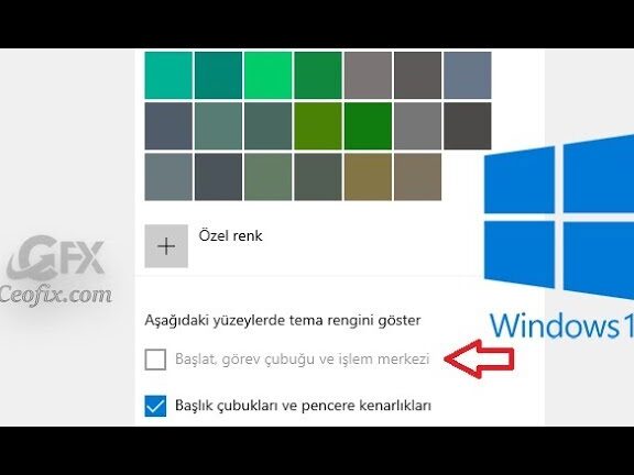 Görev Çubuğu Rengi Değiştirme - Windows 10'u Kişiselleştirin 5 gorev cubugu rengi degistirme windows 10u kisisellestirin