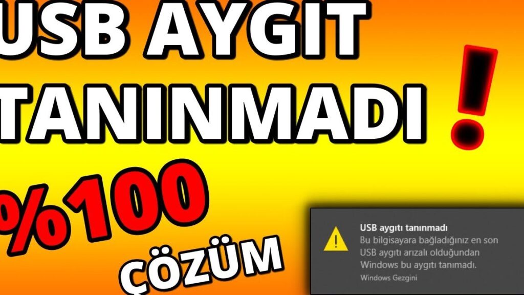 USB Aygıtı Tanınmadı Hatası (Windows 7): Çözüm Yolları 1 usb aygiti taninmadi hatasi windows 7 cozum yollari