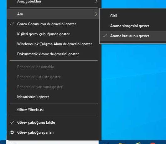 Windows 10 Arama Çubuğu Nerede Bulunur? 1 windows 10 arama cubugu nerede bulunur