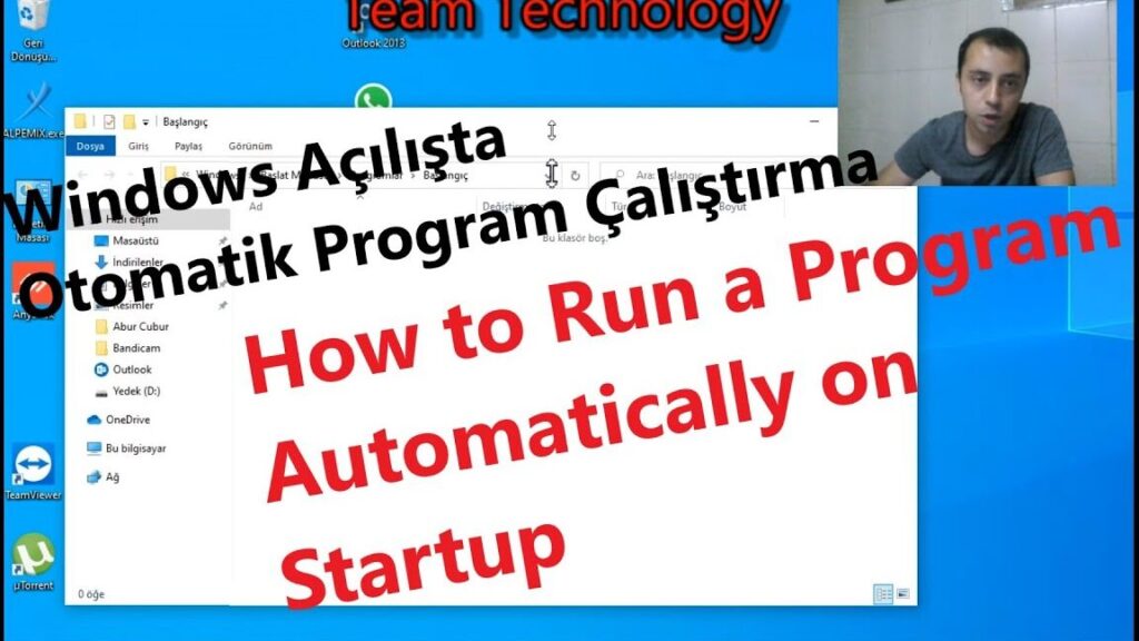 windows 10 bilgisayar acilinca otomatik program acma