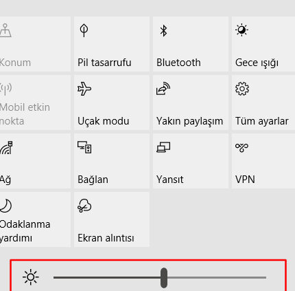 windows 10 ekran parlakligi sorunu ve cozumleri