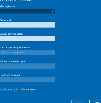 Windows 10 VPN Ekleme: Adım Adım Rehber 5 windows 10 vpn ekleme adim adim rehber