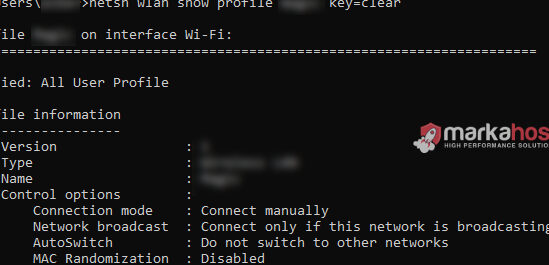 windows 10 wifi sifresi gorme cmd komut istemcisi ile sifreyi goruntuleyin