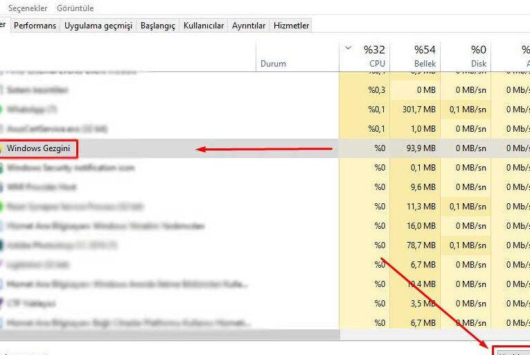 Windows Gezgini Görevi Sonlandır - Donma Sorununu Çözün 5 windows gezgini gorevi sonlandir donma sorununu cozun