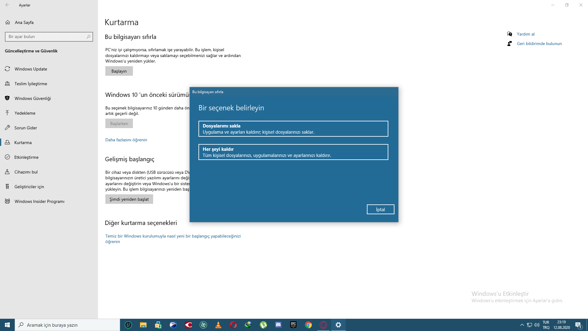 Windows Fabrika Ayarlarına Döndürme: Temiz Bir Başlangıç! 8 1597263595236 png