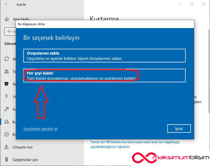 Windows Fabrika Ayarlarına Döndürme: Temiz Bir Başlangıç! 6 bilgisayari fabrika ayarlarina dondurme