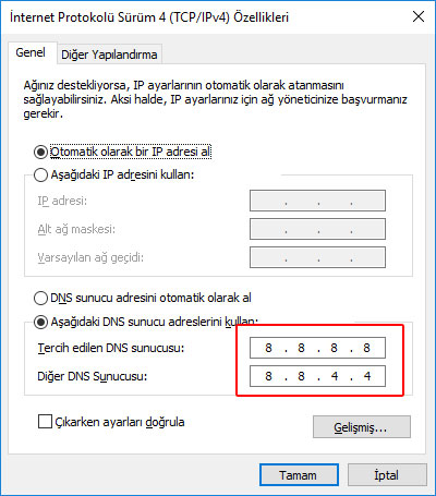 İnternet Ayarları: Bilgisayarın DNS Ayarları Nasıl Değiştirilir Windows 10? 7 dns nasil degistirilir windows 10