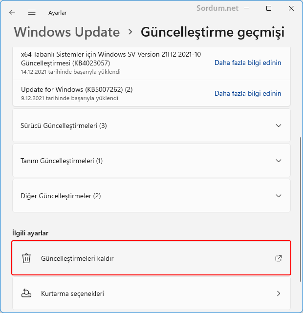 Windows Güncelleme Kaldırma: Adım Adım Rehber 6 guncellestirmeleri kaldir
