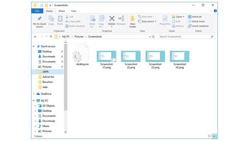windows screenshots folder