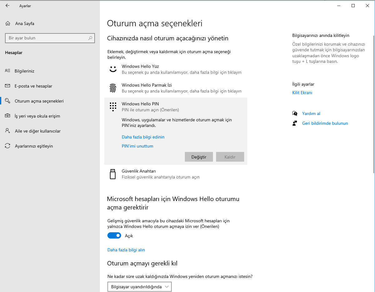 Windows Hello PIN Nedir ve Nasıl Kullanılır? 9 ekran alintisi png