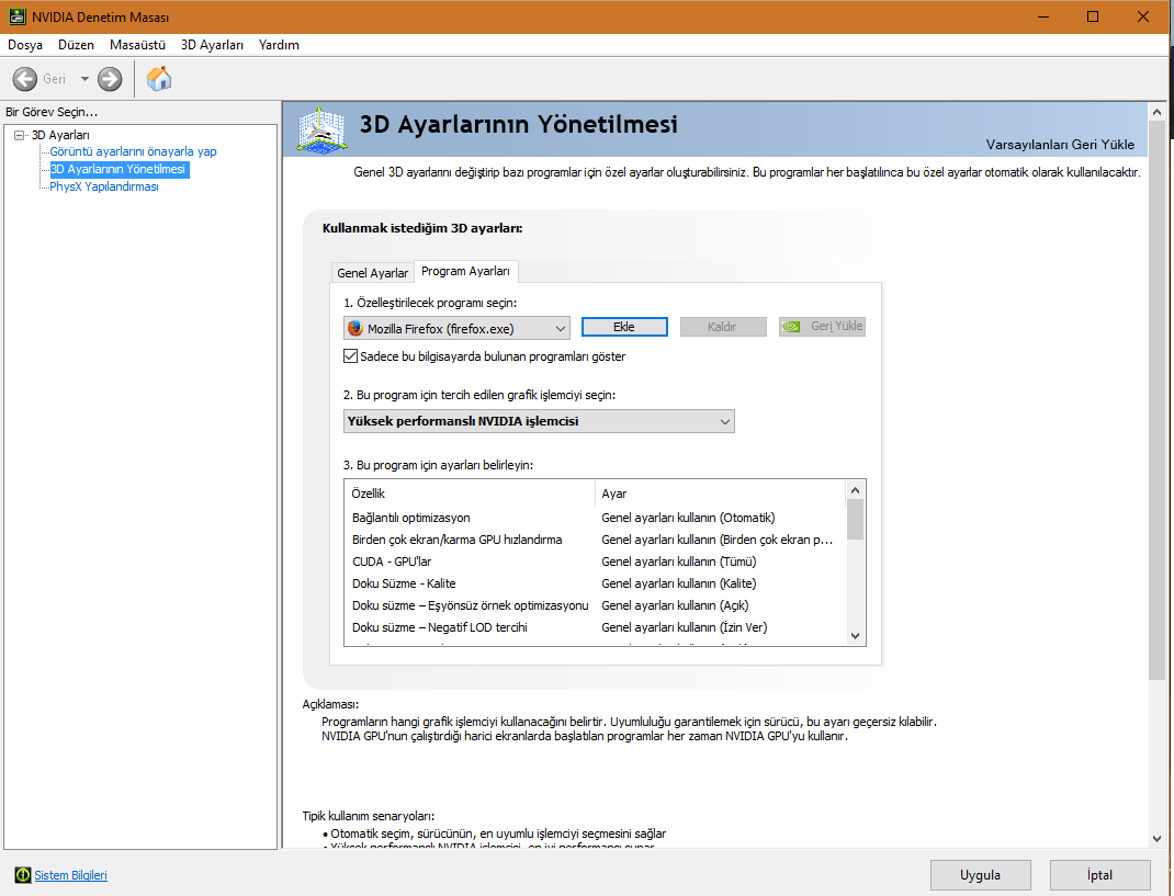 NVIDIA Erişim Reddedildi Hatası (Windows 10) Nasıl Çözülür? 9 ekran goeruentuesue 6 png