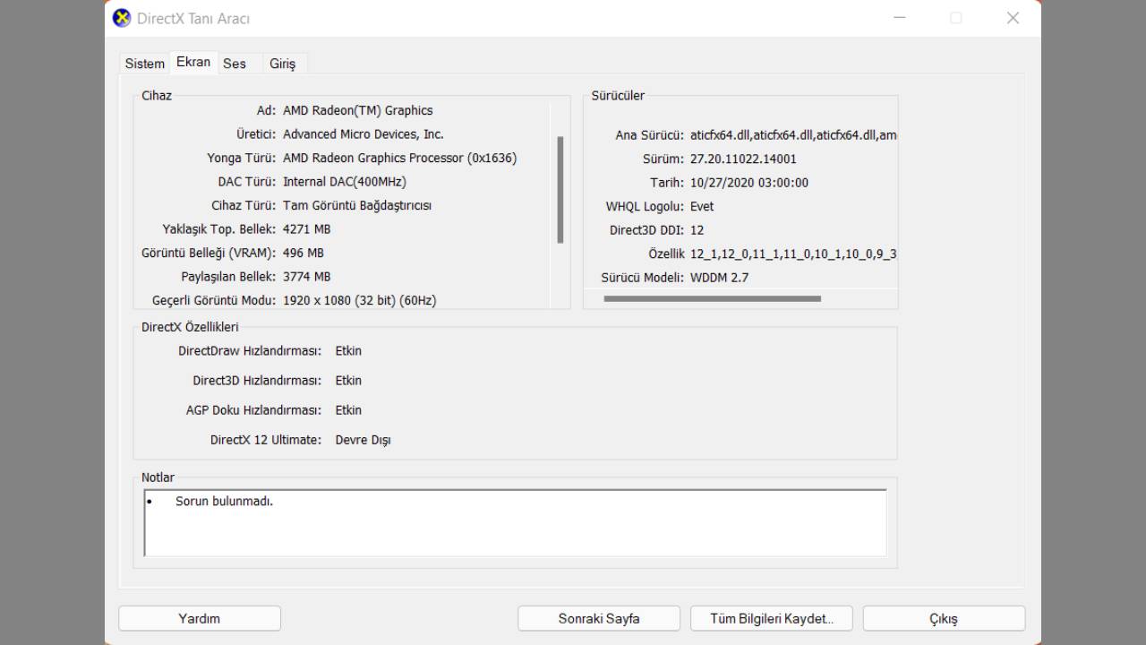 Ekran Kartı Öğrenme (Windows 10): Hangi Ekran Kartına Sahibim? 8 ekran karti kac gb nasil ogrenilir2