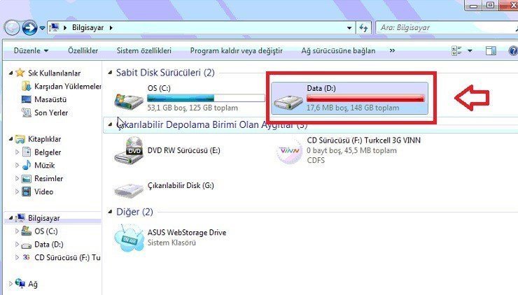 "Bu Sabit Disk Alanına Yüklenemez" Hatası ve Çözümü 8 yetersiz disk alani uyarisi