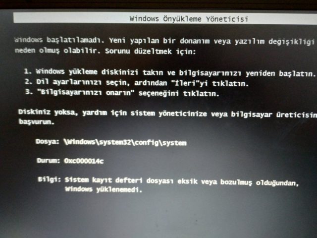 Önyükleme Seçenekleri: Windows Önyükleme Yöneticisi Nasıl Kullanılır? 7 Onyukleme sorunlari cozumu 2