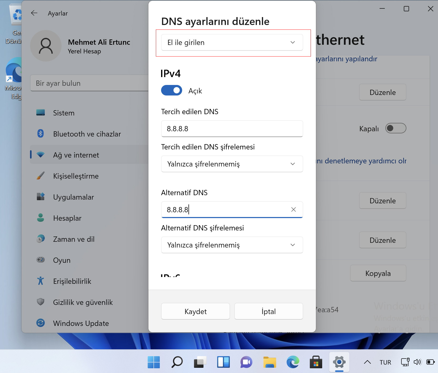 DNS Değiştirme Windows 11: Yeni Sürümde DNS Ayarlarını Yapılandırın 6 windows 11 dns degistirme