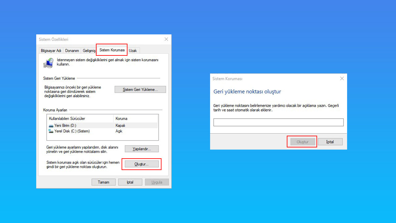 Windows 10 Geri Yükleme Noktası Oluşturma ve Kullanma 9 74a252c76a0b70af04fda3c5c22d4c403563462d