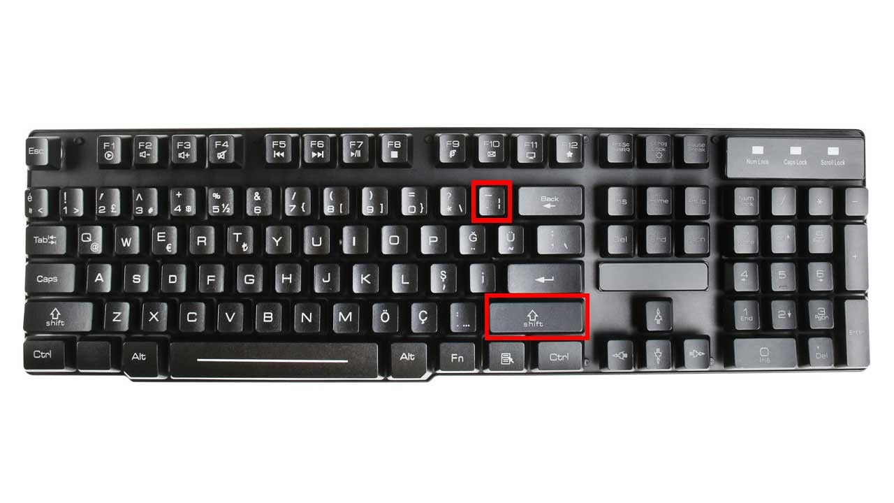 klavyede alt tire n8lP