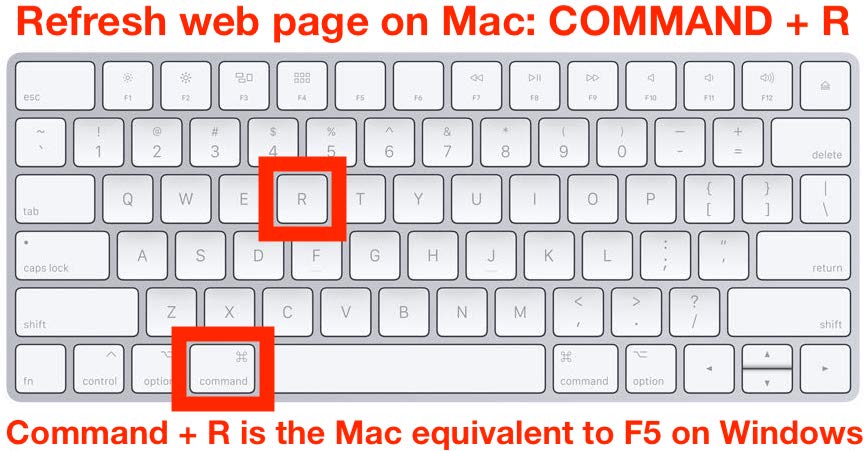 refresh webpage mac f5 requivalent