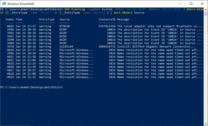 Get EventLog