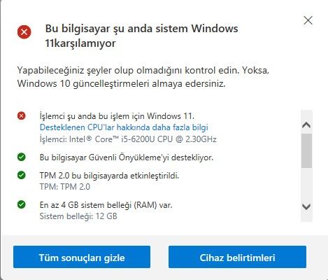 Windows 11 İşlemci Desteklemiyor mu? - Çözüm Önerileri 7 info jpg