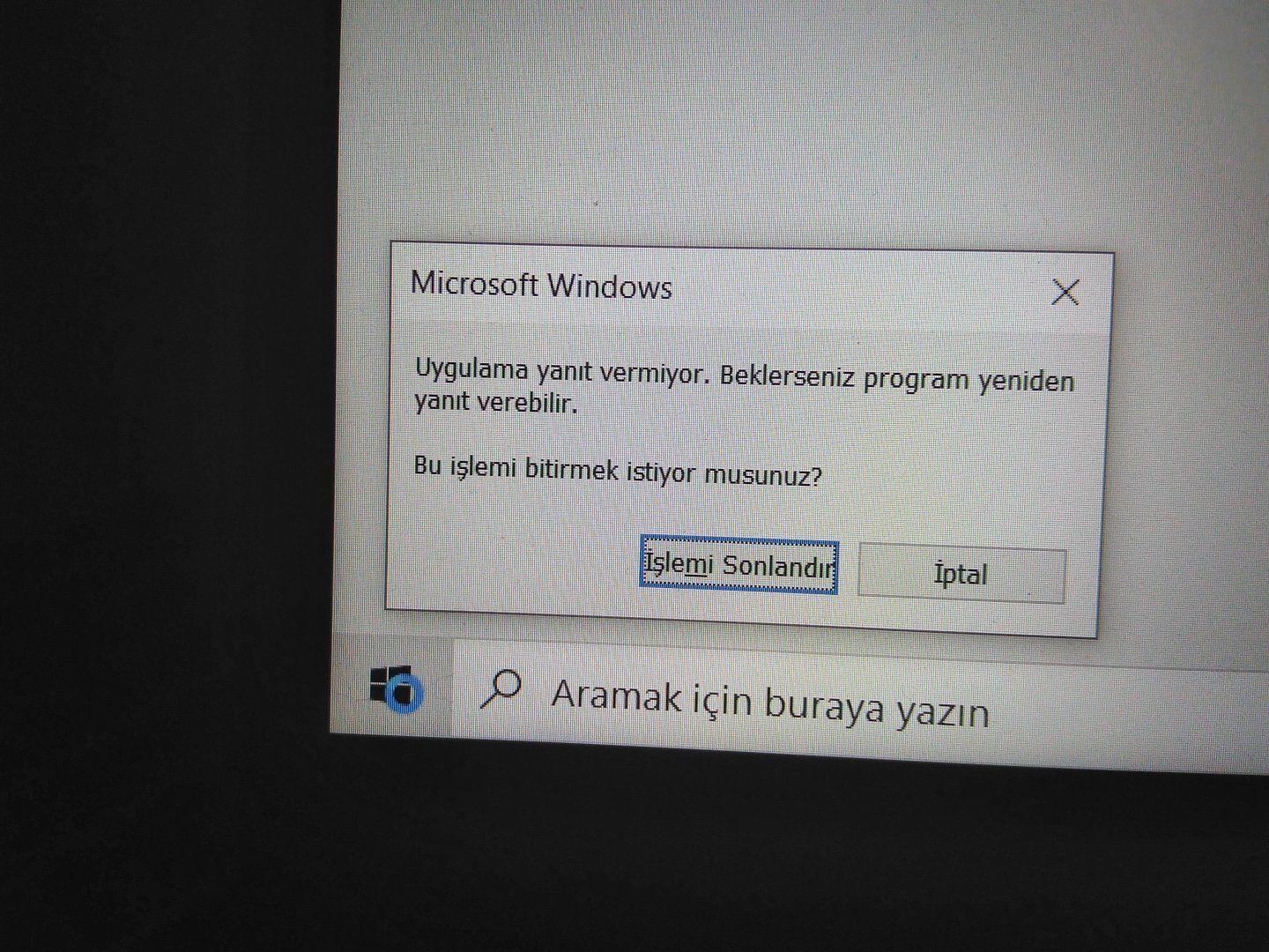 "Microsoft Windows Yanıt Vermiyor" Hatası Çözümü 5 1129109